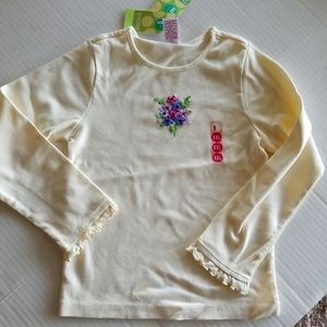 GYMBOREE l/s top Easter XXL 7 years net embroidered